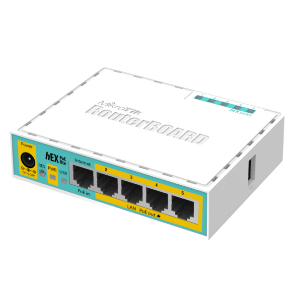 hEX PoE lite (RB750UPr2) روتر میکروتیک مدل MikroTik hEX PoE lite (RB750UPr2)